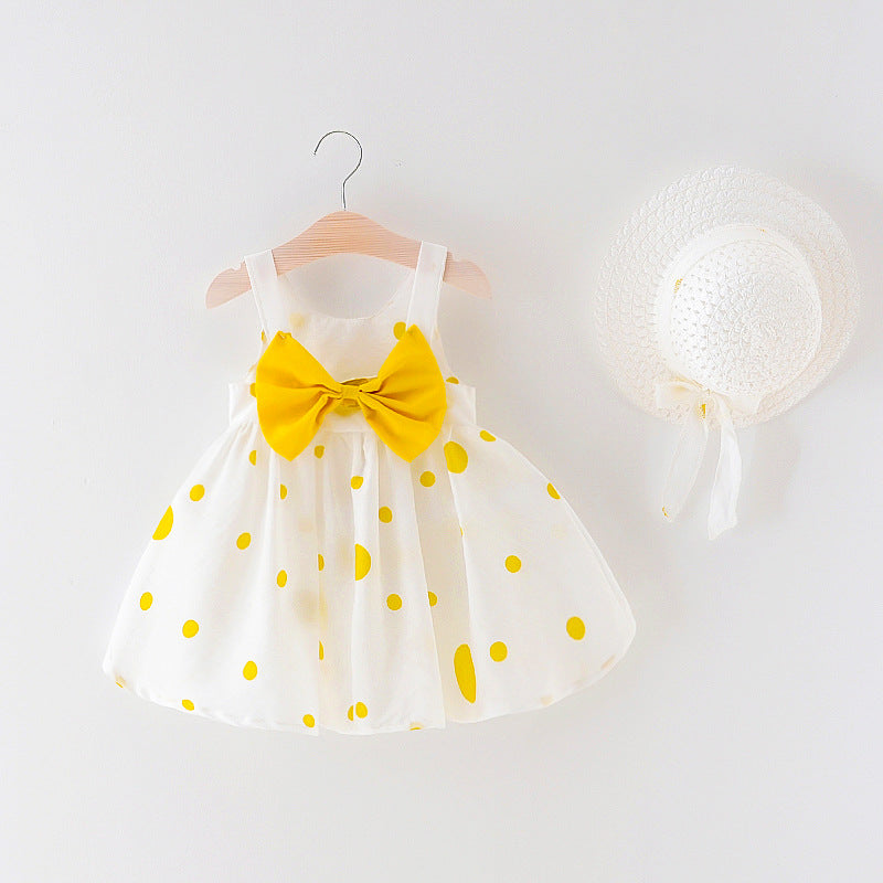 Girls Sleeveless Dress Children Bow