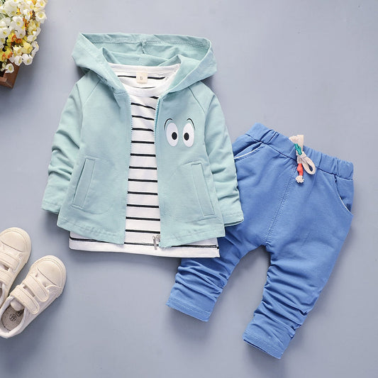 Boys' Spring And Autumn Clothing Long-sleeve Suit Three-piece Set