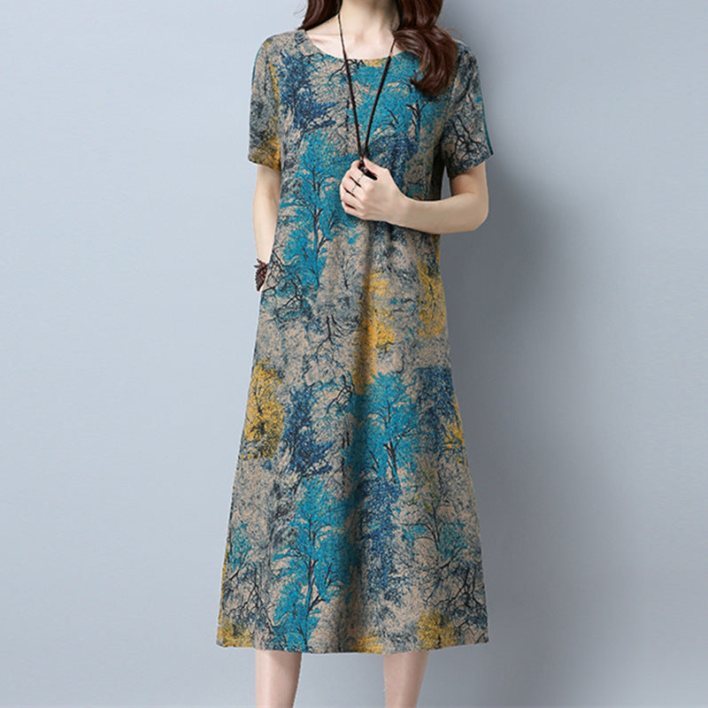 Summer Cotton Leprosy Dress Plus Size Women's clothing