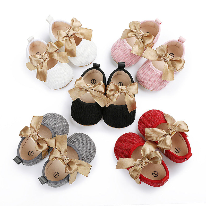 0-1 Years Old Bowknot Comfortable Baby's Shoes Velcro Super Soft Newborn Shoes Baby Shoes Toddler Shoes