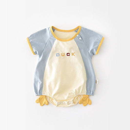 Newborn Contrast Color Short-sleeved Rompers 52857