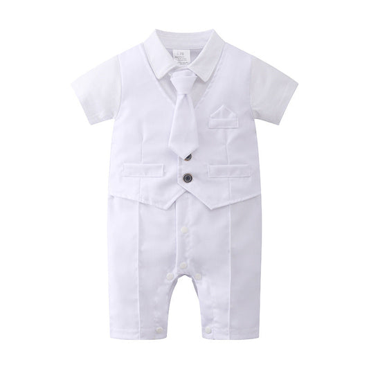 British Romper Baptism Dress Boys Baby Summer Bodysuit Baby Jumpsuit