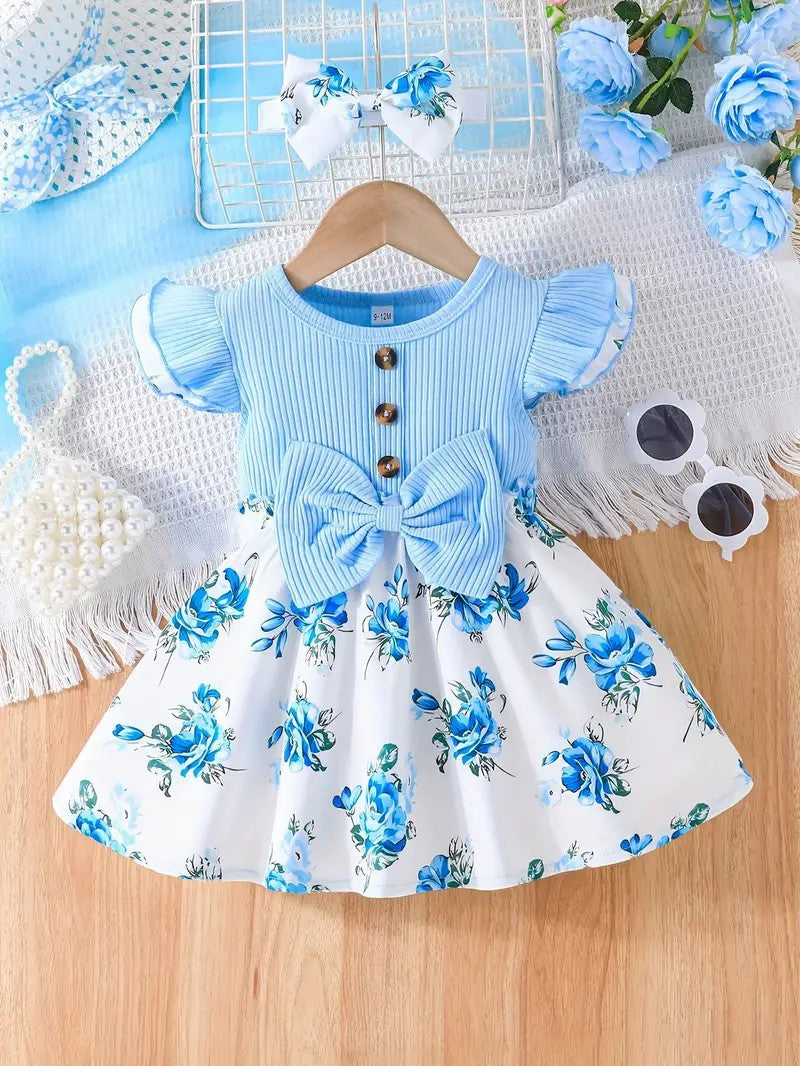 Embroidered Flowers Holiday Party Dress Girl