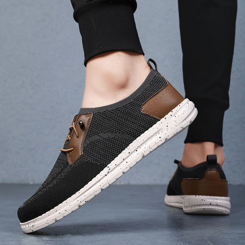 Men's Laceless Canvas Shoes Lightweight Breathable Plus Size Social Casual Men's Shoes