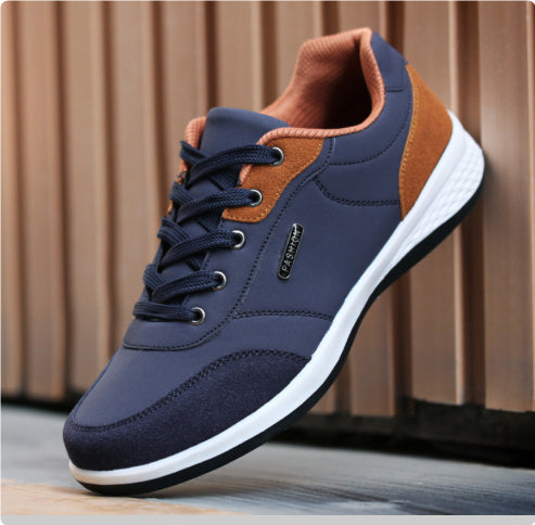 Fashion Light Sports Casual Men Shoes Autumn New Lace-Up Shoes Microfiber Leather Casual Shoes FLats Sneakers