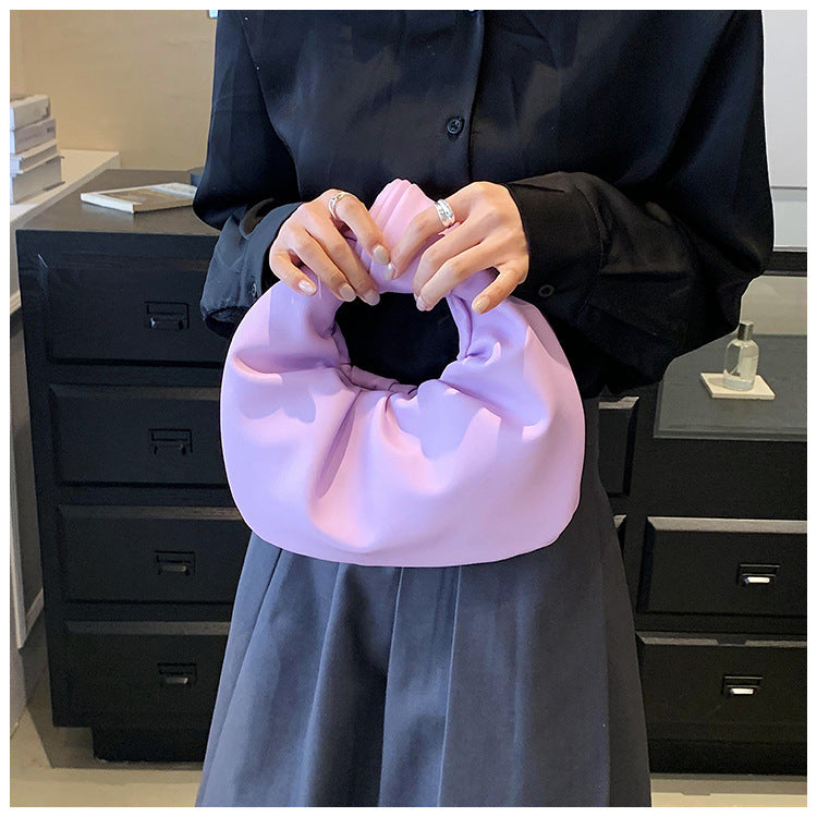 Western Style Crossbody Portable Pleated Cloud Bag For Women