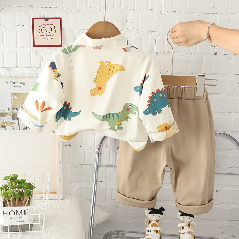 Printing Shirt For Boys Pants Breathable Two-piece Set