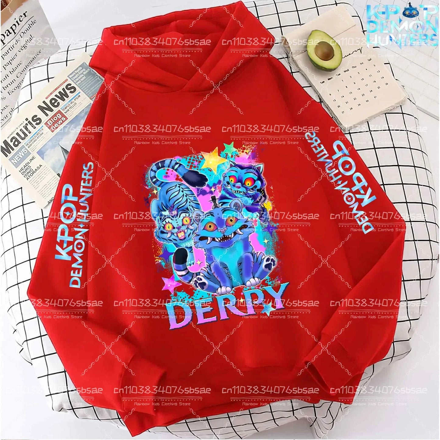2025 Autumn Winter Hot New KPop Demon Hunters Hoodie: Cartoon Style Pullover for Children Boys & Girls Casual Comfy Sweatshirt