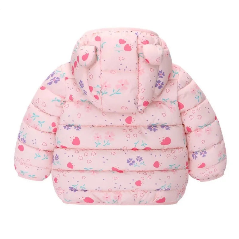 Kids Boy Lightweight Down Jacket Girl Baby Cartoon Dinosaur Outerwear Hooded Coat Autumn Winter Clothes Christmas Birthday Gifts