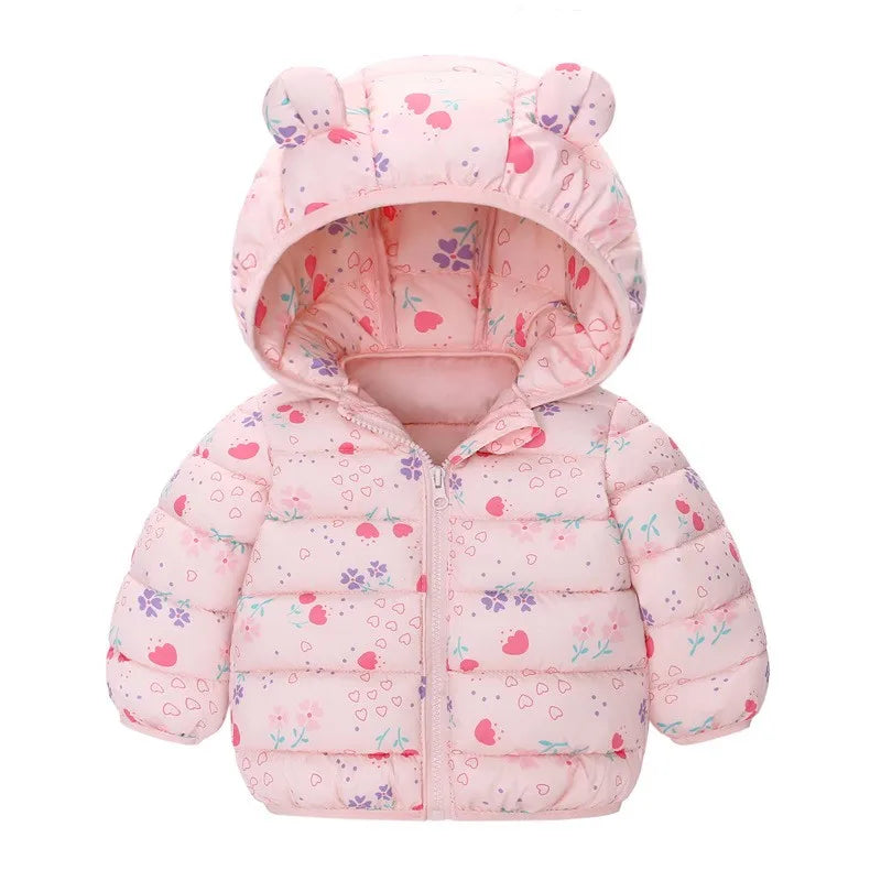 Kids Boy Lightweight Down Jacket Girl Baby Cartoon Dinosaur Outerwear Hooded Coat Autumn Winter Clothes Christmas Birthday Gifts