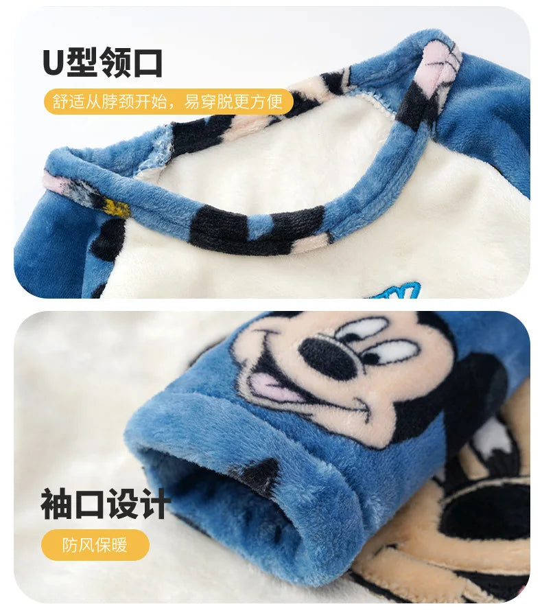 2pcs Sets Warm Home Suits Kids Clothes Flannel Warm Set for Boys Autumn and Winter Thickened Long-sleeved Home Clothes Set