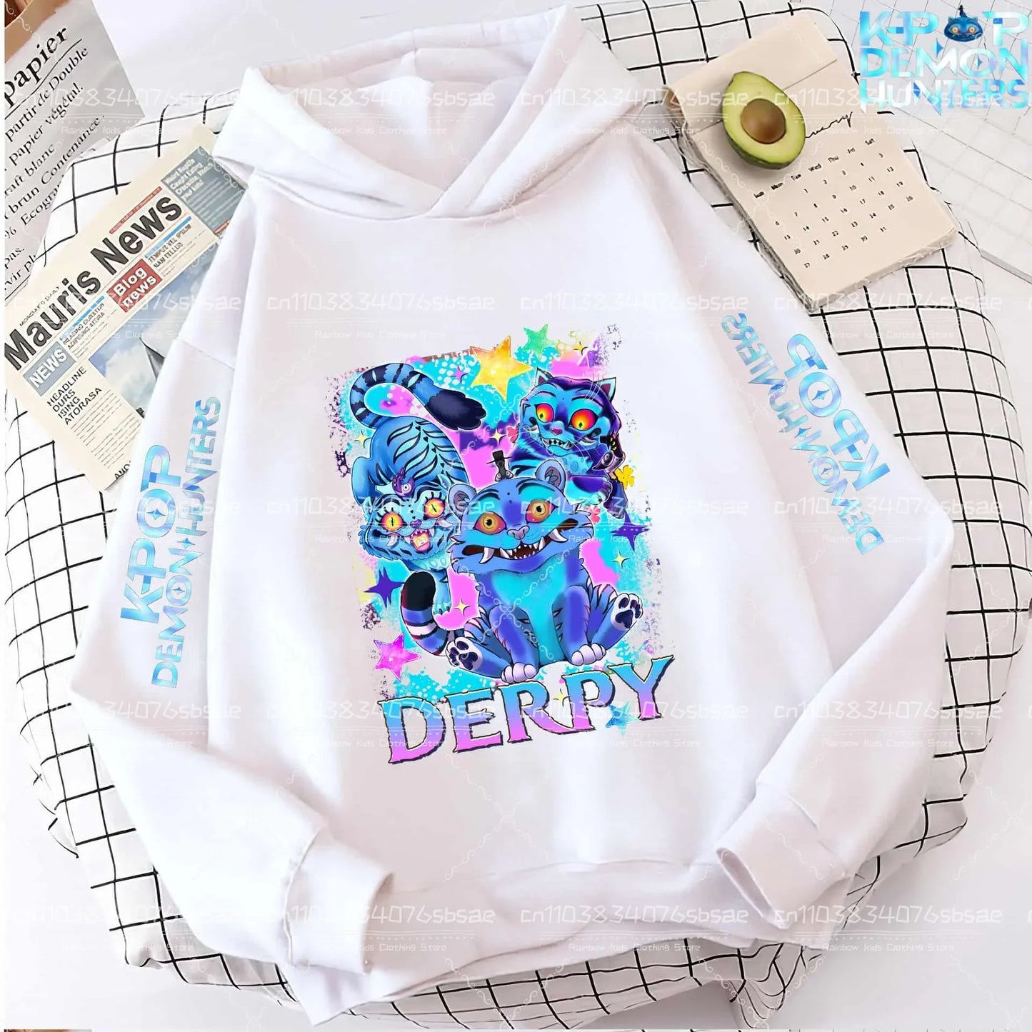 2025 Autumn Winter Hot New KPop Demon Hunters Hoodie: Cartoon Style Pullover for Children Boys & Girls Casual Comfy Sweatshirt