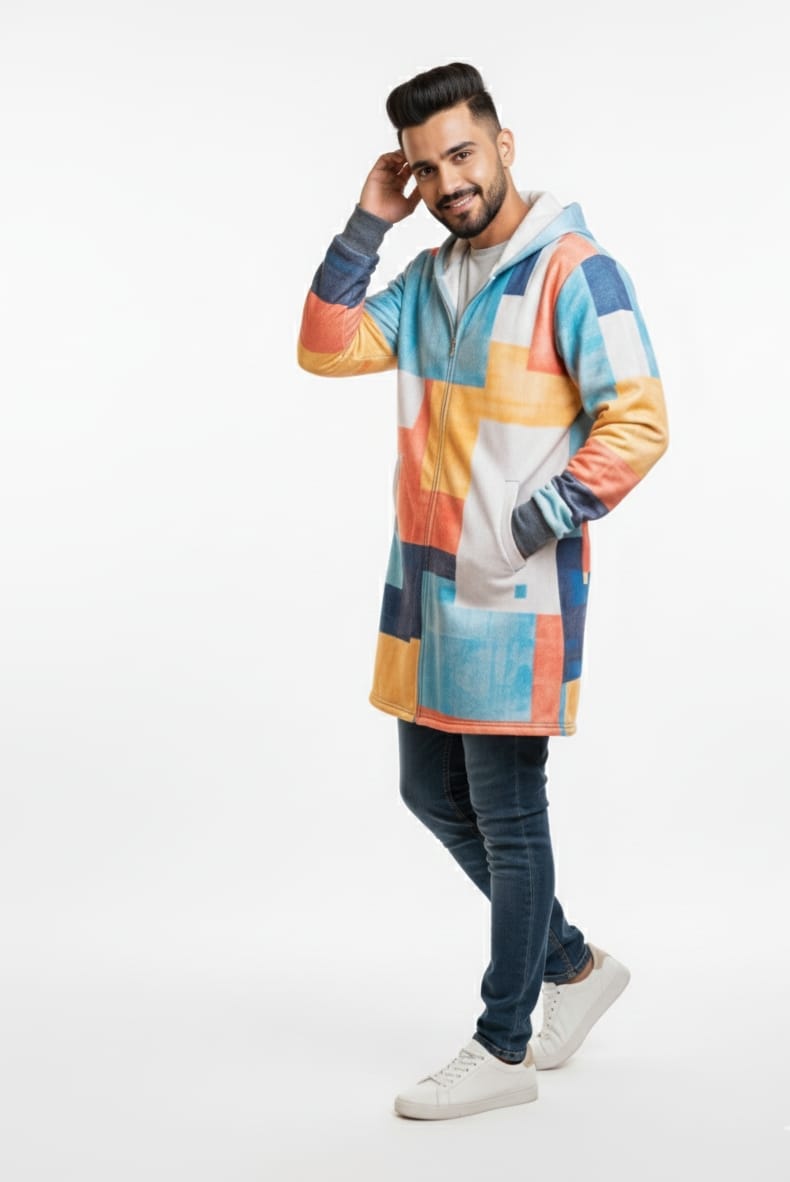 Fashion Digital Printing Fleece Padded Coat Jacket (Stock)