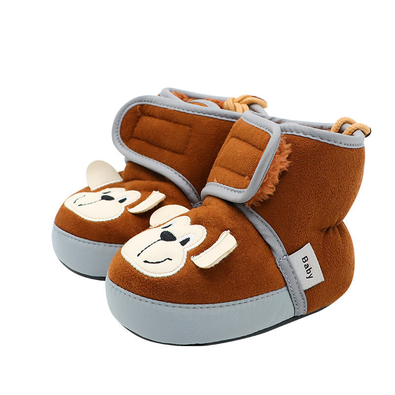 Non-falling Heel Soft-soled Warm And Anti-falling Newborn Baby Shoes