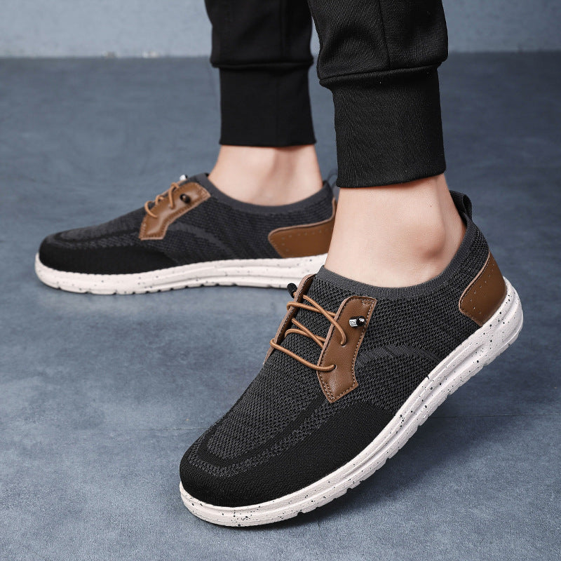 Men's Laceless Canvas Shoes Lightweight Breathable Plus Size Social Casual Men's Shoes