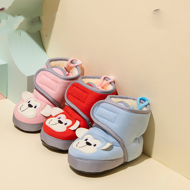 Non-falling Heel Soft-soled Warm And Anti-falling Newborn Baby Shoes