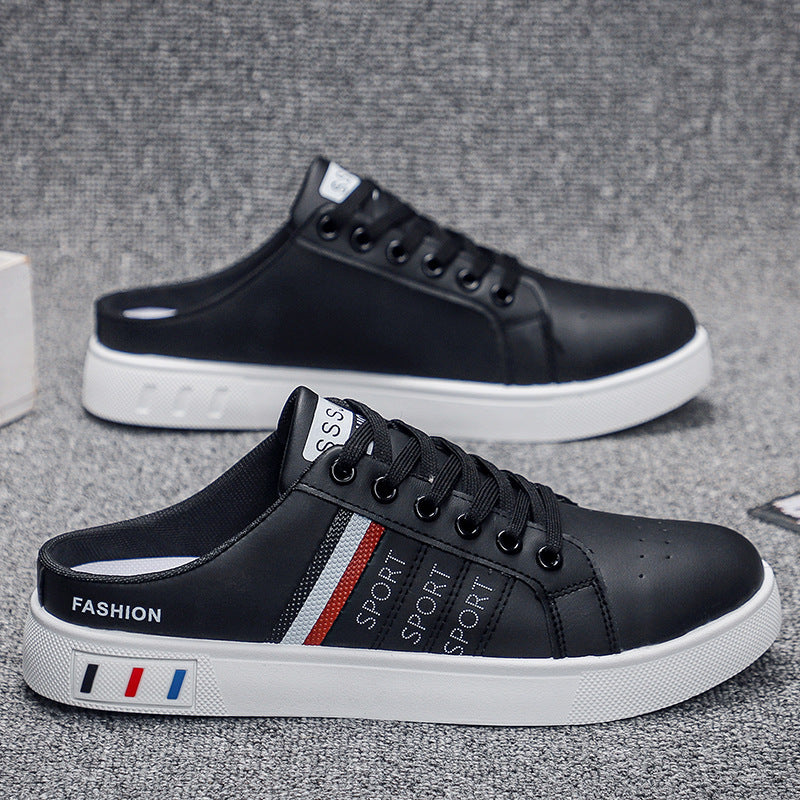 Summer Men's Casual Breathable Semi Slipper White Shoes