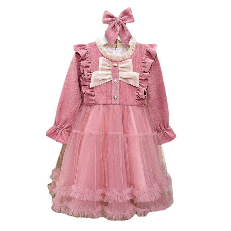 Sweet And Minimalist Mesh Princess Dress For Girls