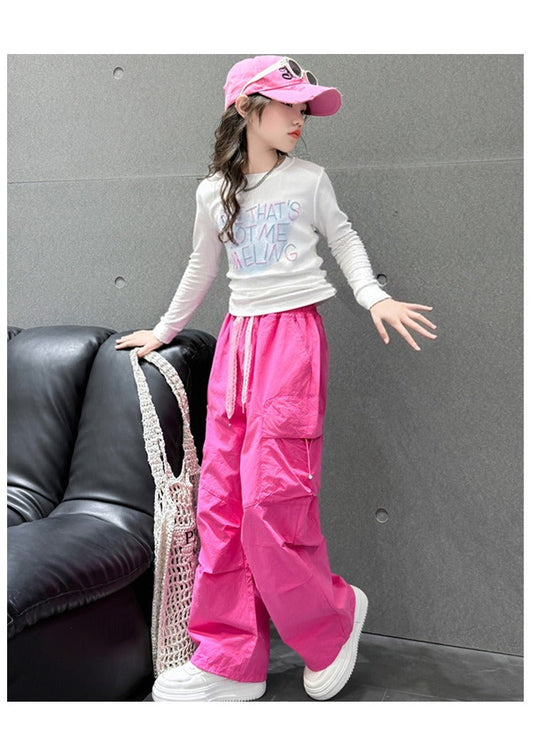 Fashionable new style girls' trendy and cool street style two-piece suit