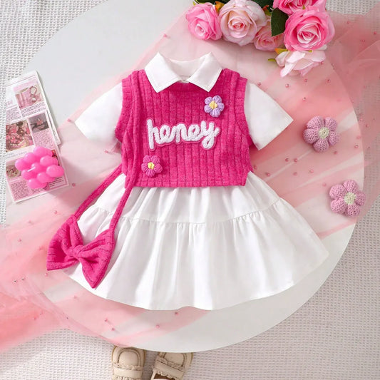 Short-sleeved cute baby children dress