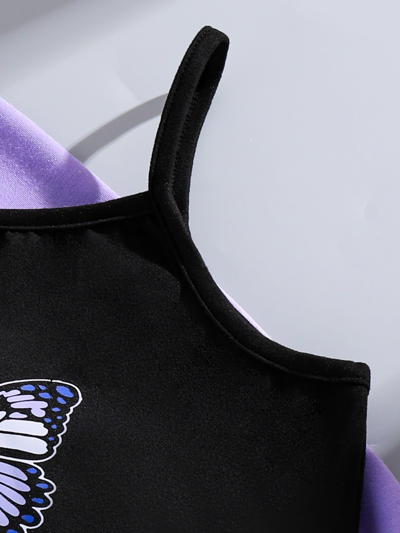 Girls long-sleeved short blouse sweatshirt suspender dress set