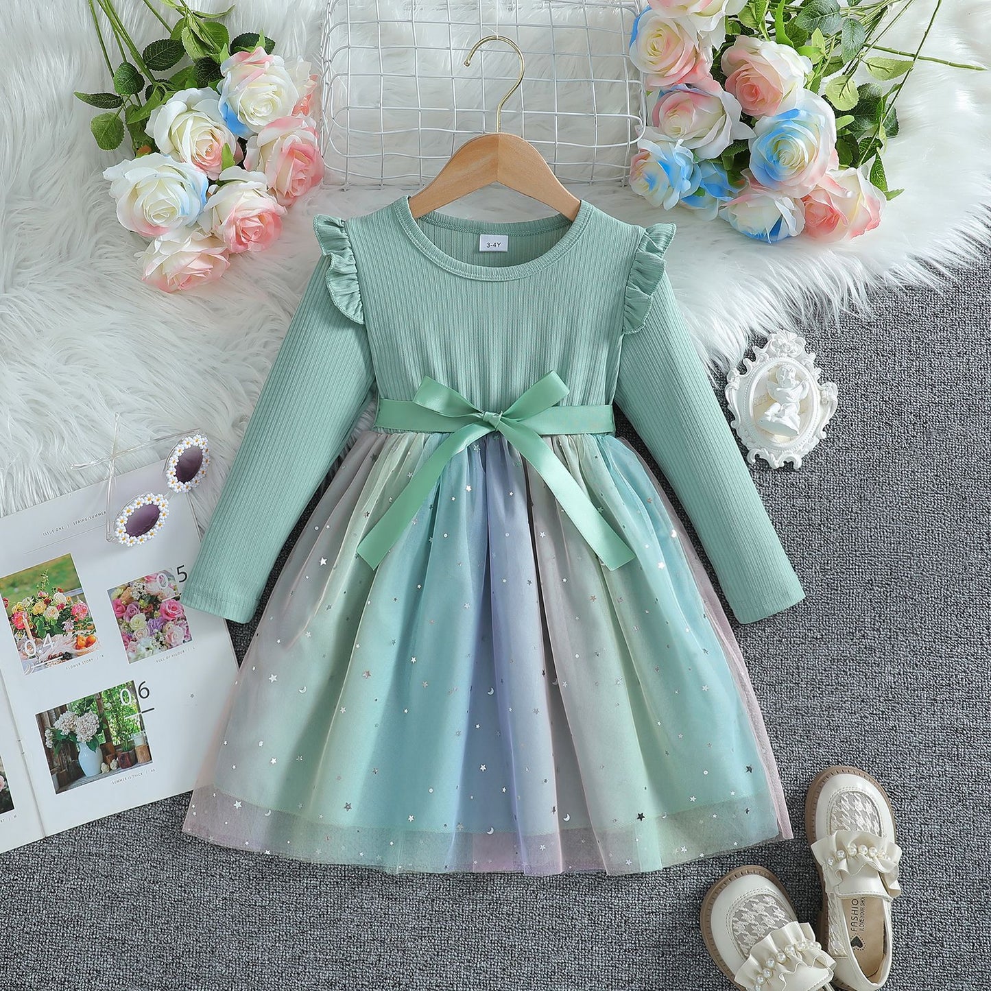 Baby Long Sleeve Bowknot Dress