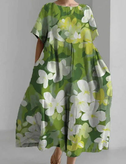 Women's Clothing Plus Size Loose Short Sleeve Dress