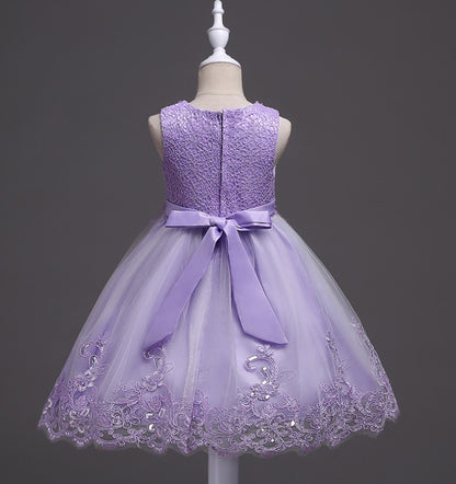 spring and summer girls princess dress wedding dress flower girl dress in the children's dress show birthday pettiskirt