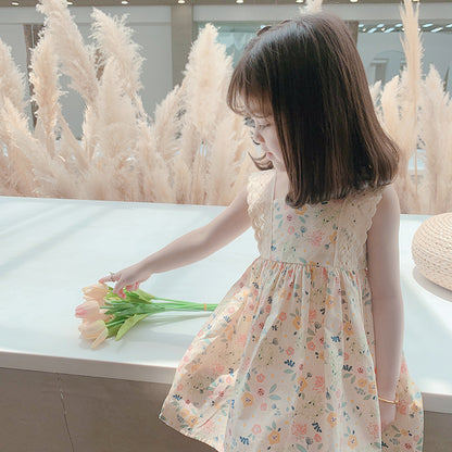 Floral Princess Lace Sling Dress