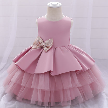 Mesh puffy princess cake dress