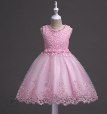 spring and summer girls princess dress wedding dress flower girl dress in the children's dress show birthday pettiskirt