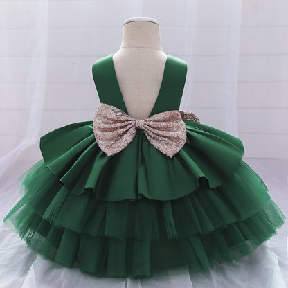 Mesh puffy princess cake dress