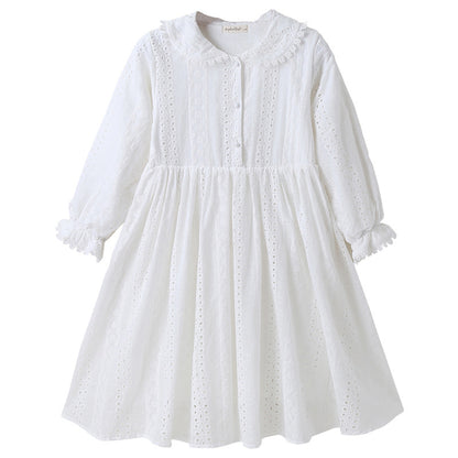 Doll collar cotton princess dress girls dress