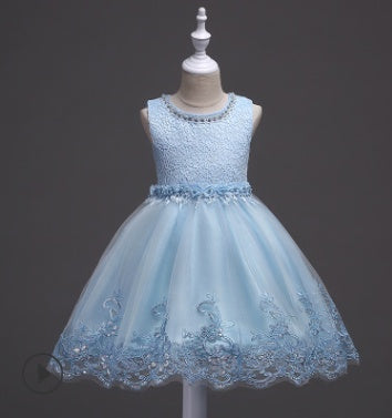 spring and summer girls princess dress wedding dress flower girl dress in the children's dress show birthday pettiskirt