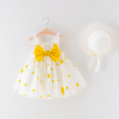 Girls Sleeveless Dress Children Bow