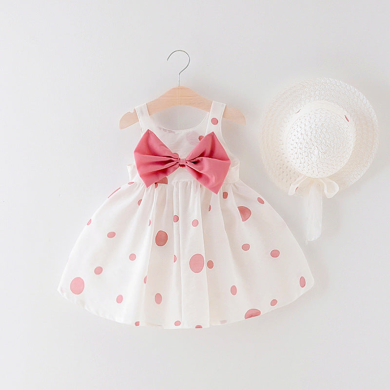 Girls Sleeveless Dress Children Bow
