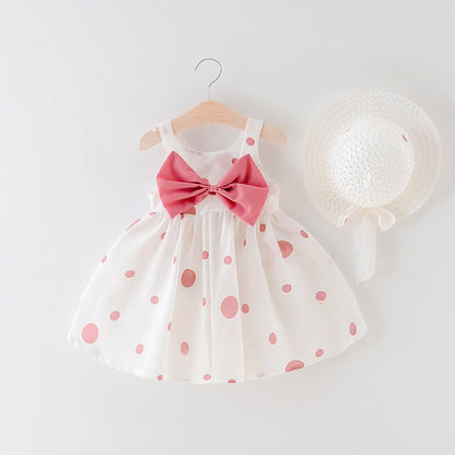 Girls Sleeveless Dress Children Bow