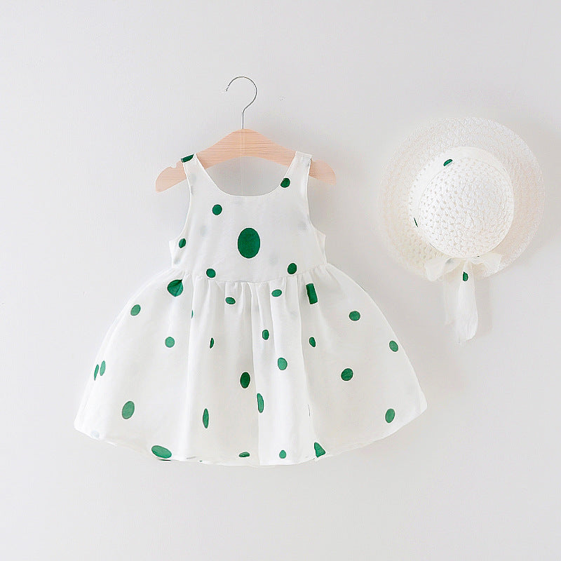 Girls Sleeveless Dress Children Bow