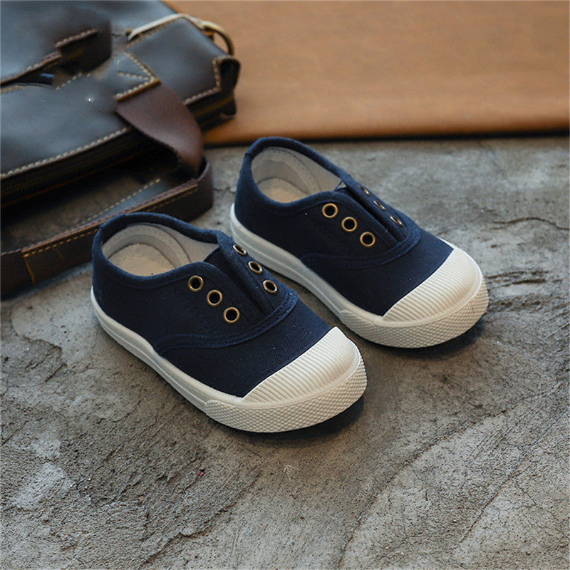 Children's Canvas Shoes Boys And Girls Solid Sole Baby Shoes