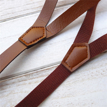 Men's And Women's Universal Strap Clip Female British Simple Faux Leather Strap Thin Suspender Strap Hipster