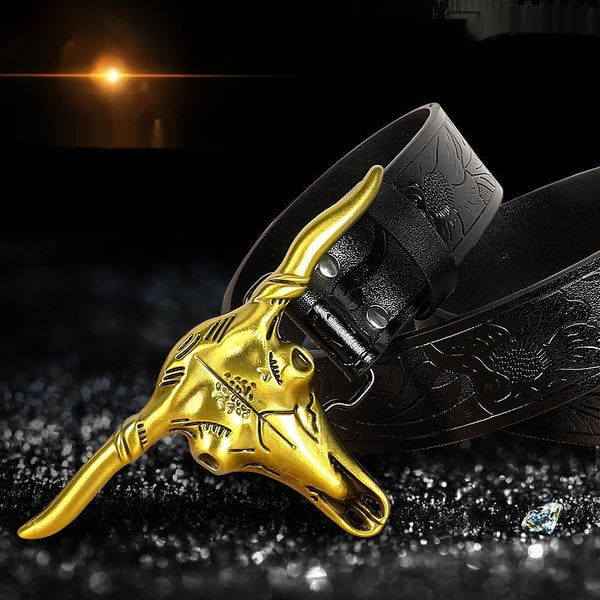 Belt Cow Head Buckle Men