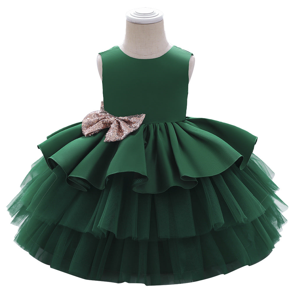 Mesh puffy princess cake dress