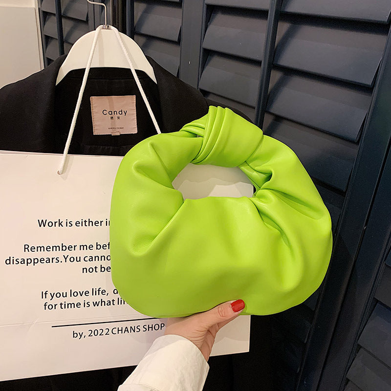 Western Style Crossbody Portable Pleated Cloud Bag For Women