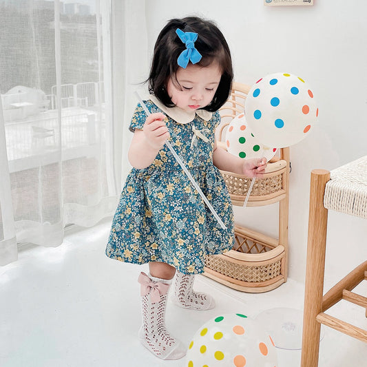 Fashion Personality Korean Style Girls Floral Dress