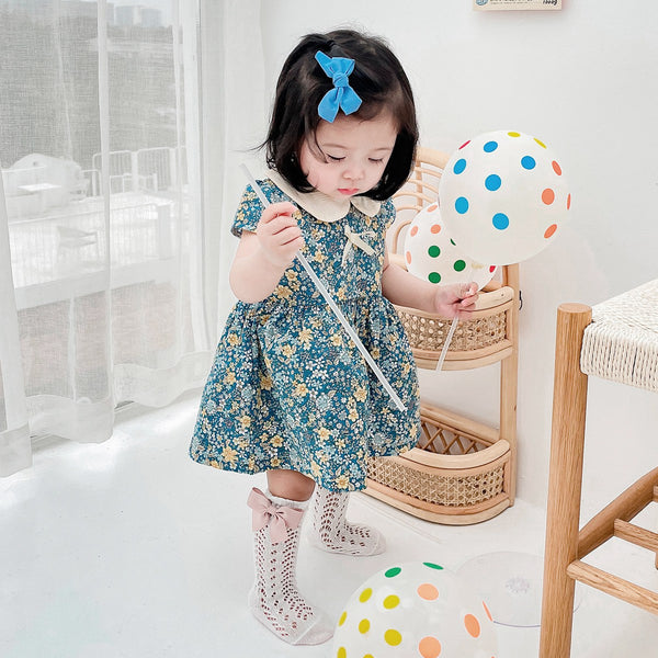 Fashion Personality Korean Style Girls Floral Dress