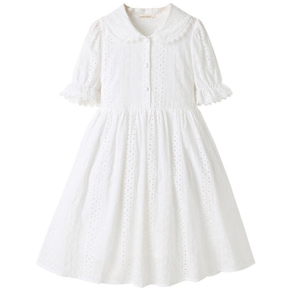 Doll collar cotton princess dress girls dress