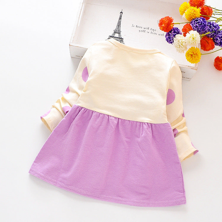 Girl's cotton long-sleeved dress