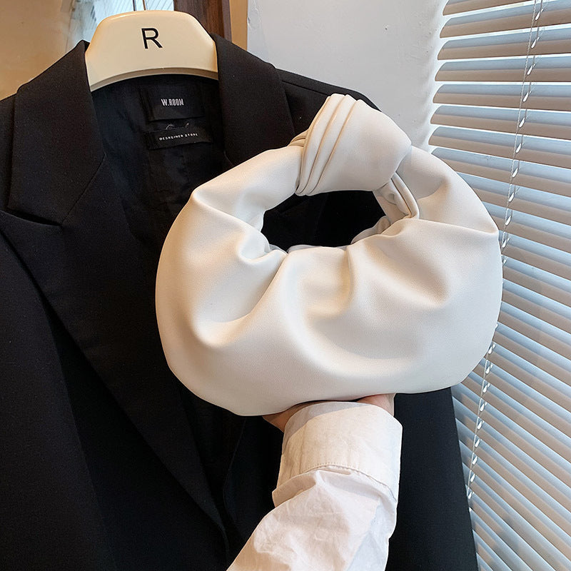 Western Style Crossbody Portable Pleated Cloud Bag For Women