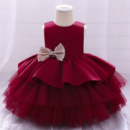 Mesh puffy princess cake dress