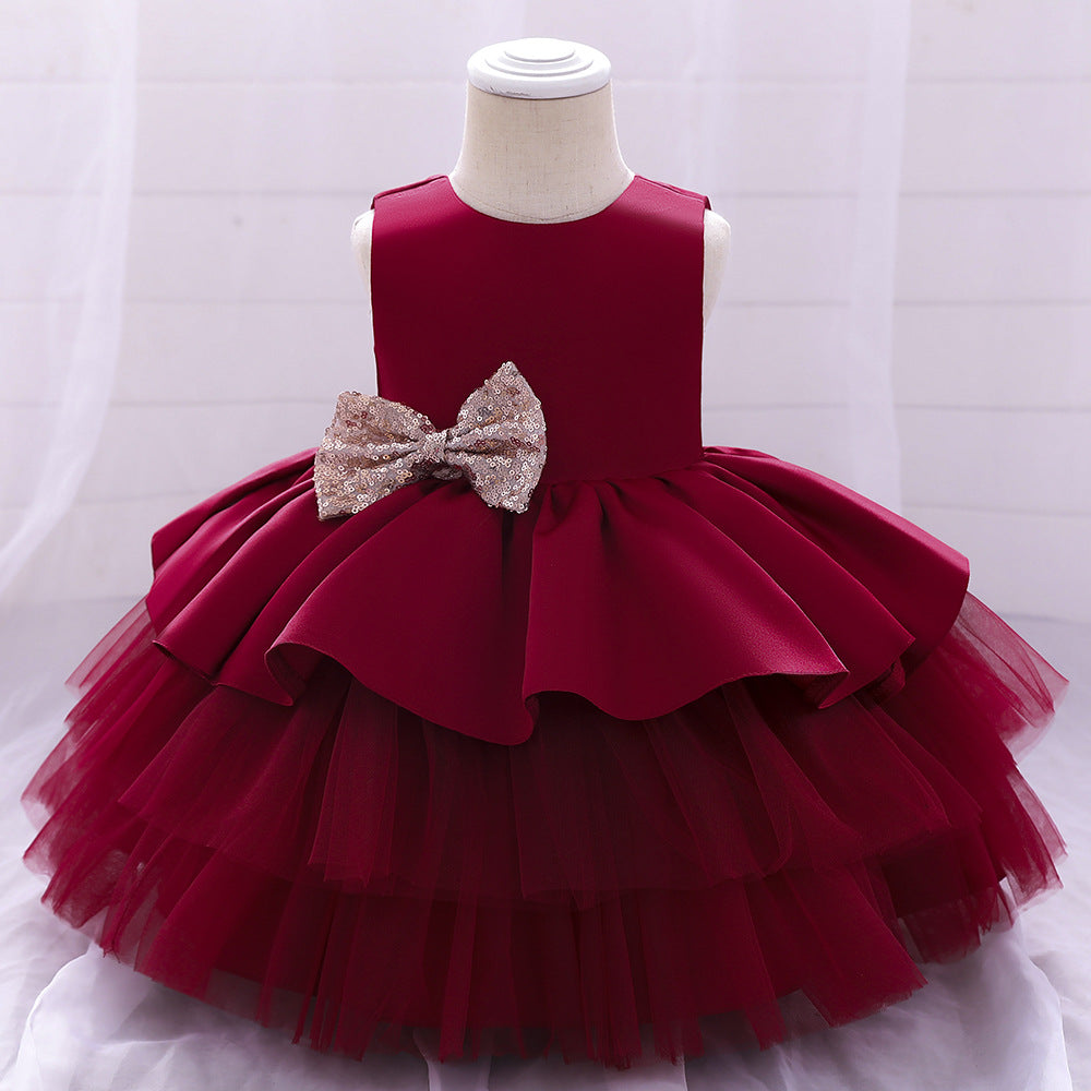 Mesh puffy princess cake dress